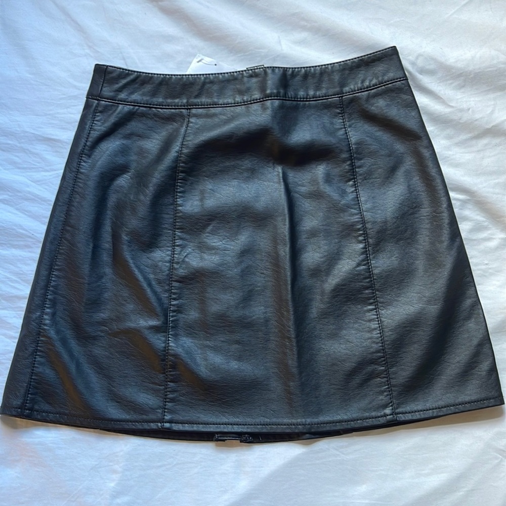 Black leather skirt